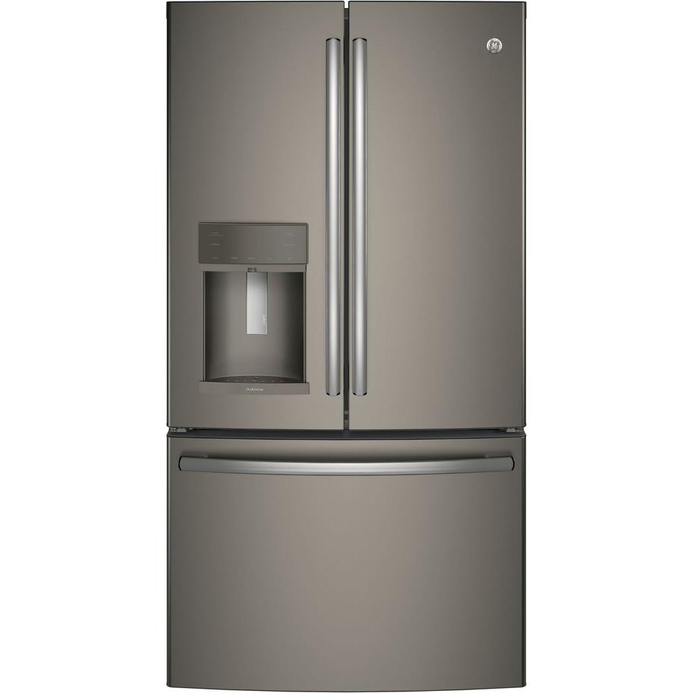 Slate Refrigerators Liances The Home Depot French Door Refrigerator With Hands Free Autofill In Slate