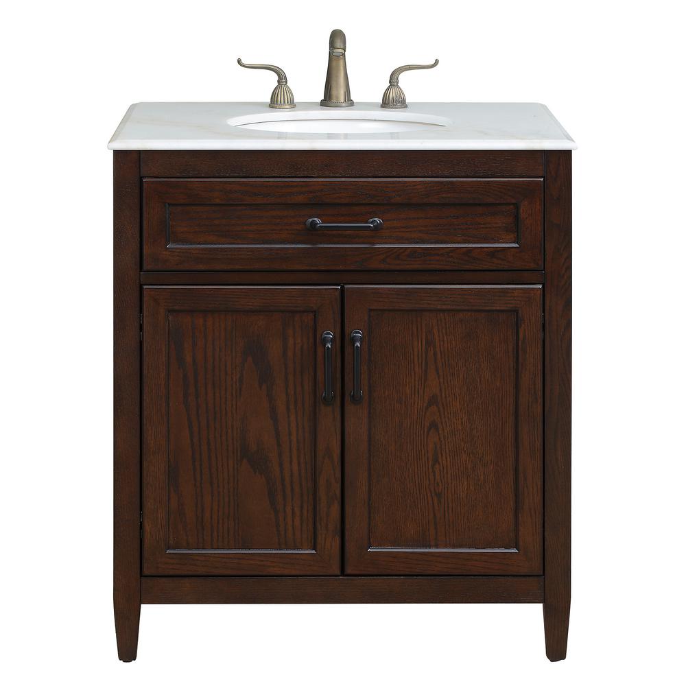 Home Decorators Collection Walden 71 in. W Bath Vanity in Mocha with