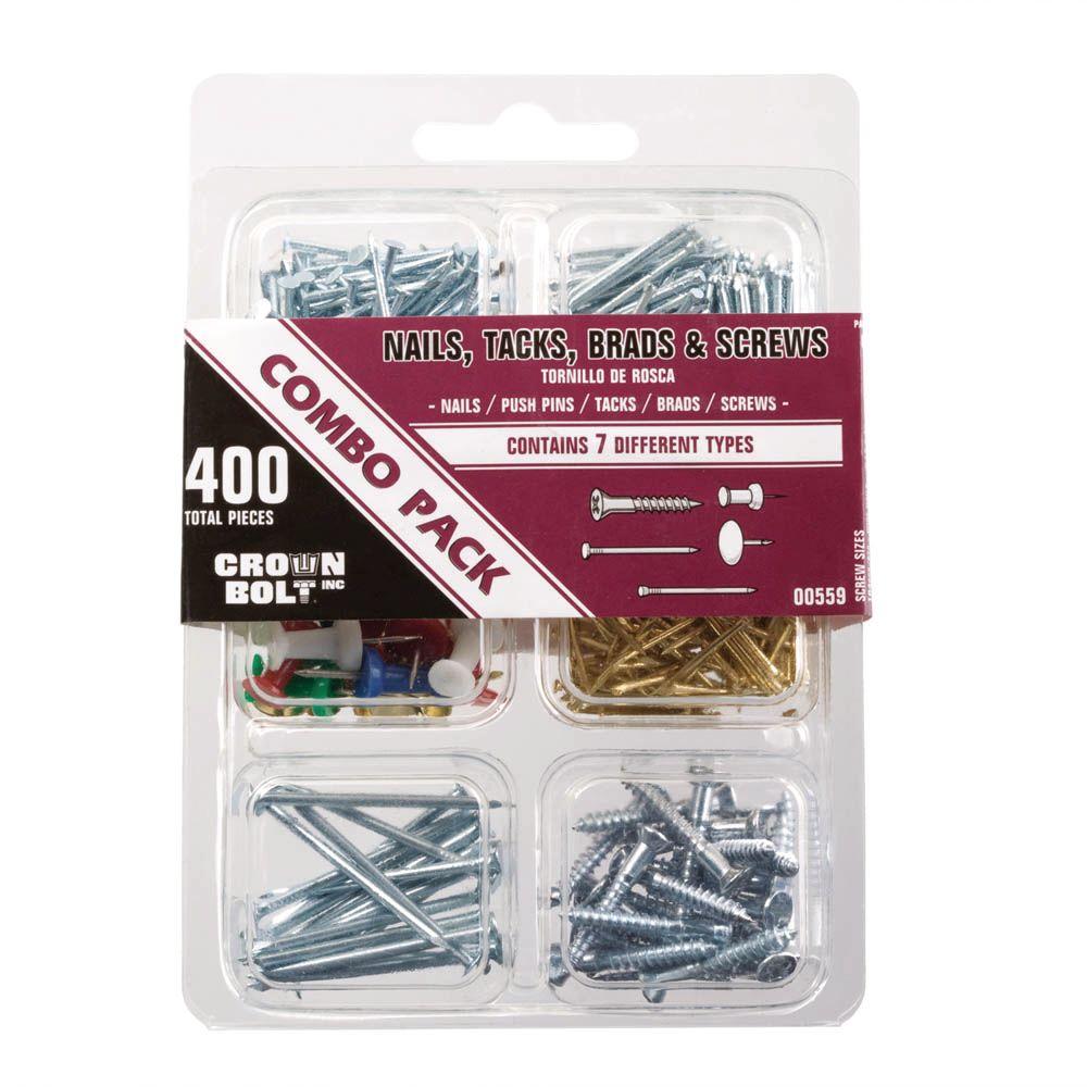 Everbilt ZincPlated Nail, Tack, Brad and Screw Combo Pack (400Piece