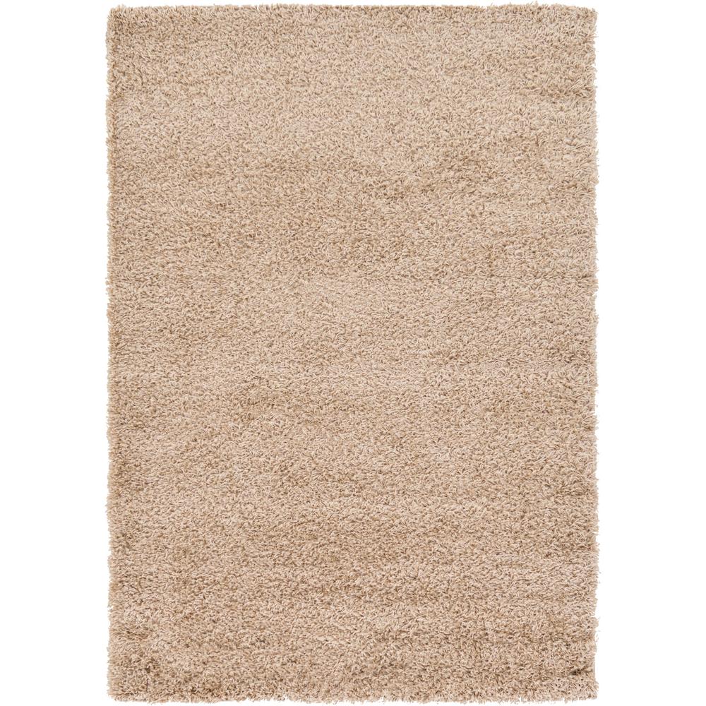 Unique Loom Solid Shag Taupe 4' x 6' Rug-3127994 - The Home Depot