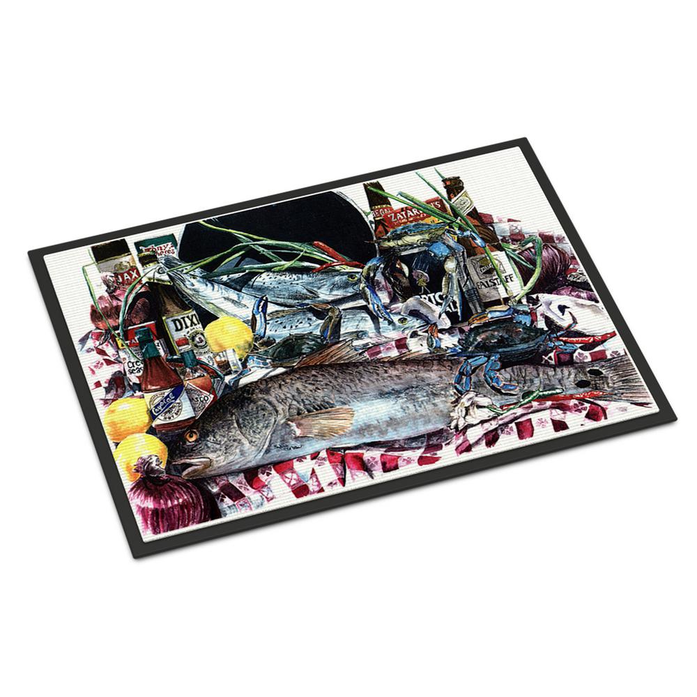 Carolines Treasures On The Dock Sailboats Floor Mat 19 x 27 Multicolor