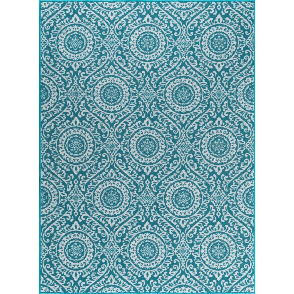 Tayse Rugs Majesty Teal 5 ft. x 7 ft. Transitional Area RugMJS3715 5x7