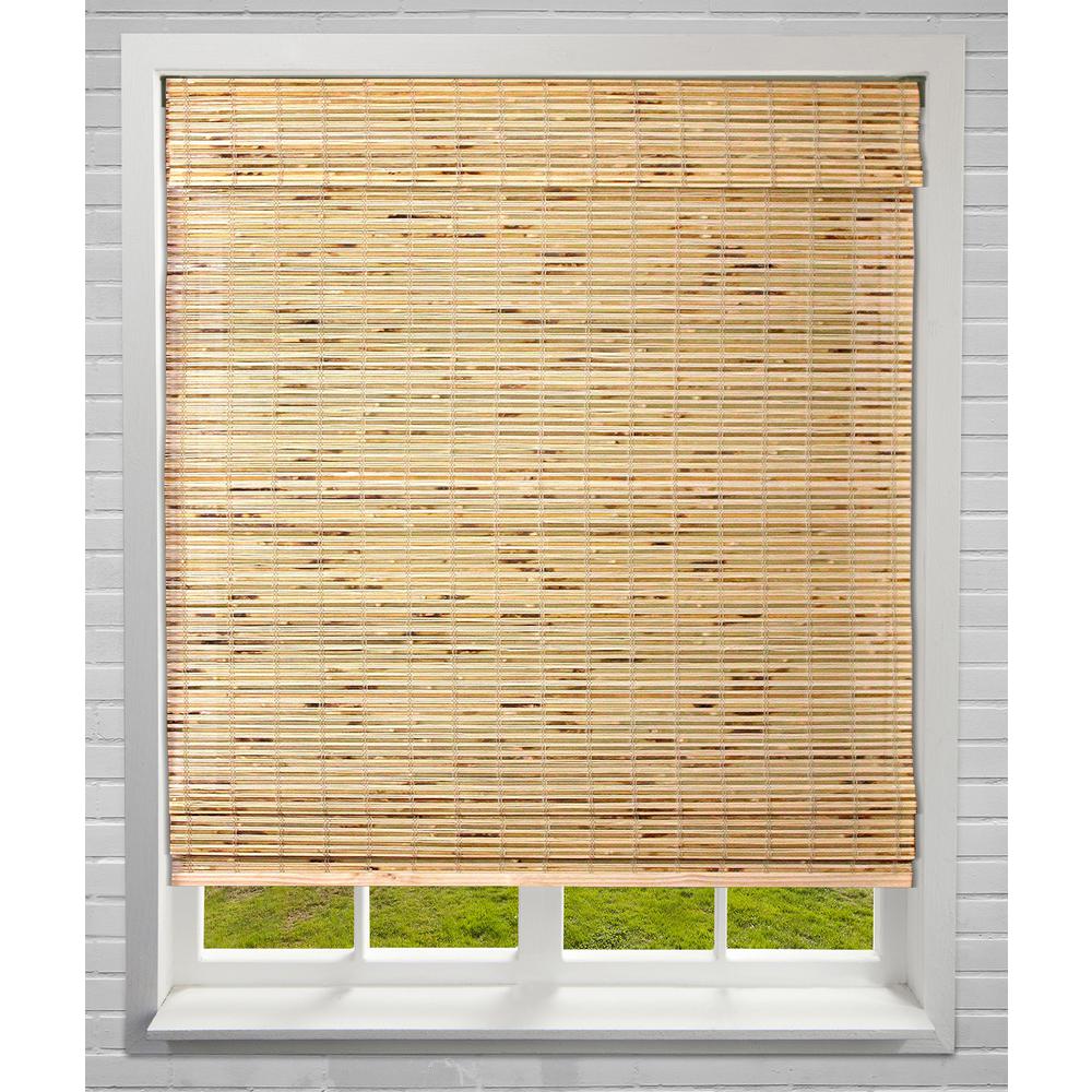 Cordless Dali Tuscan Calyx Interiors Bamboo Roman Window Blinds Shades 34.5 W x 60 H