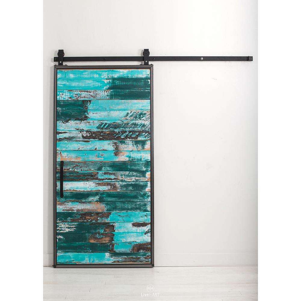 Rustica Hardware 36 inch x 84 inch Mountain Modern Aqua Wood Barn Door with... by Rustica Hardware