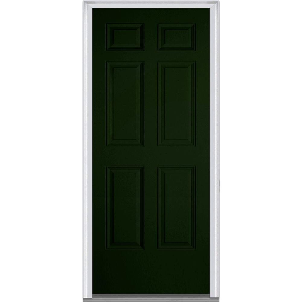 Mmi Door 32 In X 80 Left Hand Inswing 6 Panel Classic Painted Fiberglass Smooth Prehung Front
