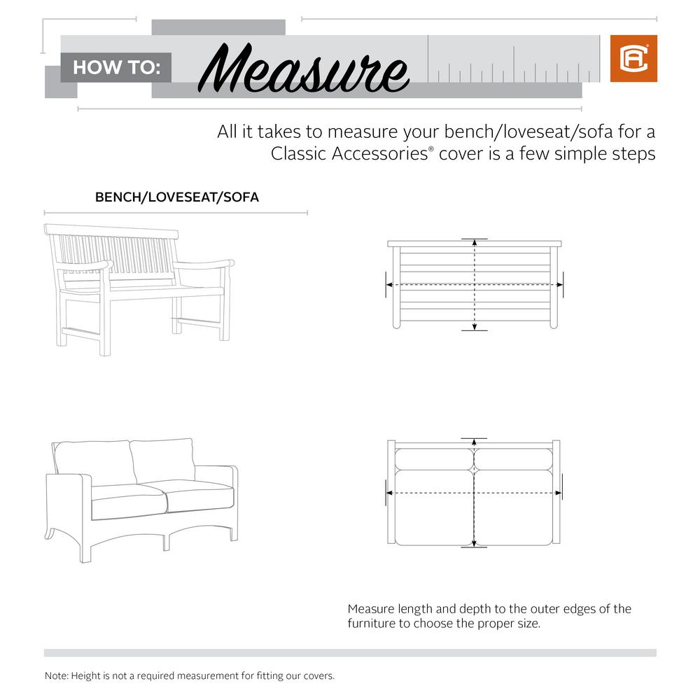 Classic Accessories Ravenna 92 In L X 36 In W X 32 In H Patio Curved Modular Sectional Sofa Cover 55 827 015101 Ec The Home Depot