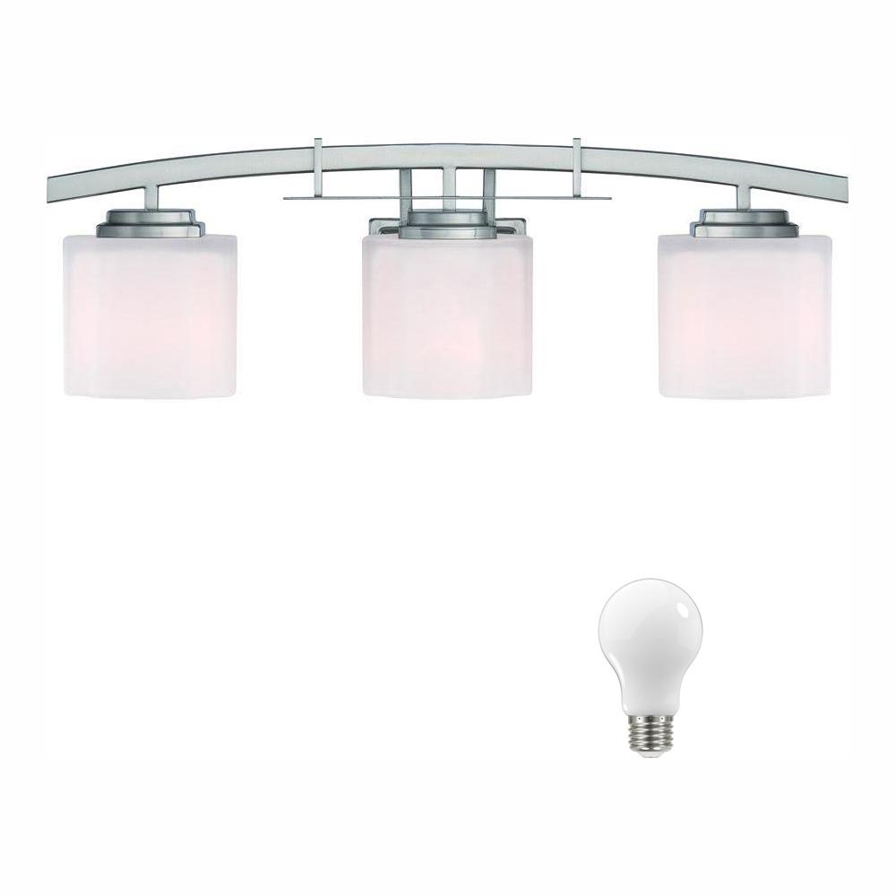 Hampton Bay Architecture 3 Light Brushed Nickel Vanity