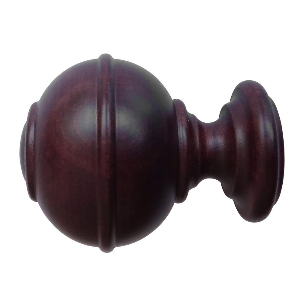 Dark Brown Wood Finials Curtain Rods & Hardware The Home Depot