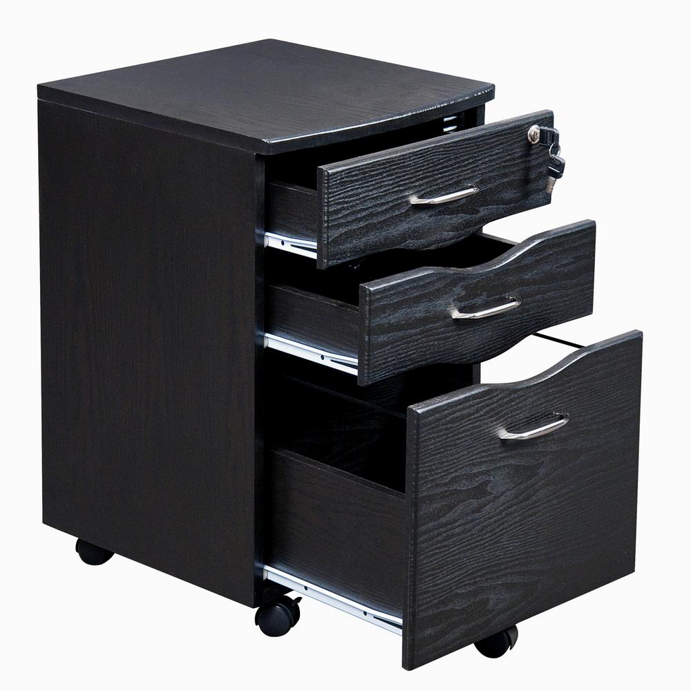 Techni Mobili Espresso Rolling Storage And File Cabinet Rta S07 Es18 The Home Depot