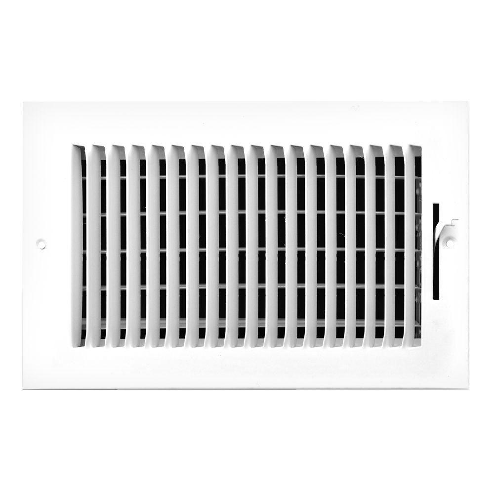 TruAire 12 in. x 6 in. 1Way Left Side Wall/Ceiling Register101ML