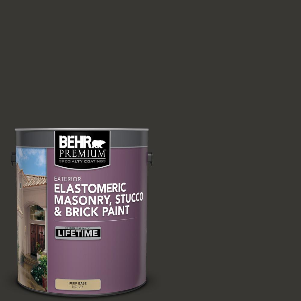 BEHR Premium 1 gal. Black Elastomeric Masonry, Stucco and Brick Exterior Paint06701 The Home