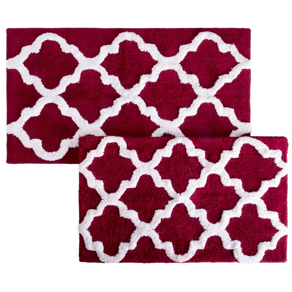 Mediterranean Burgundy Bath Mats Bedding Bath The Home Depot