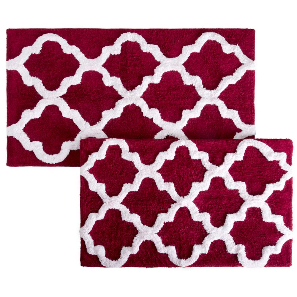 Burgundy Bath Rugs Mats The Home Depot Trellis Burgundy 24 5 In X