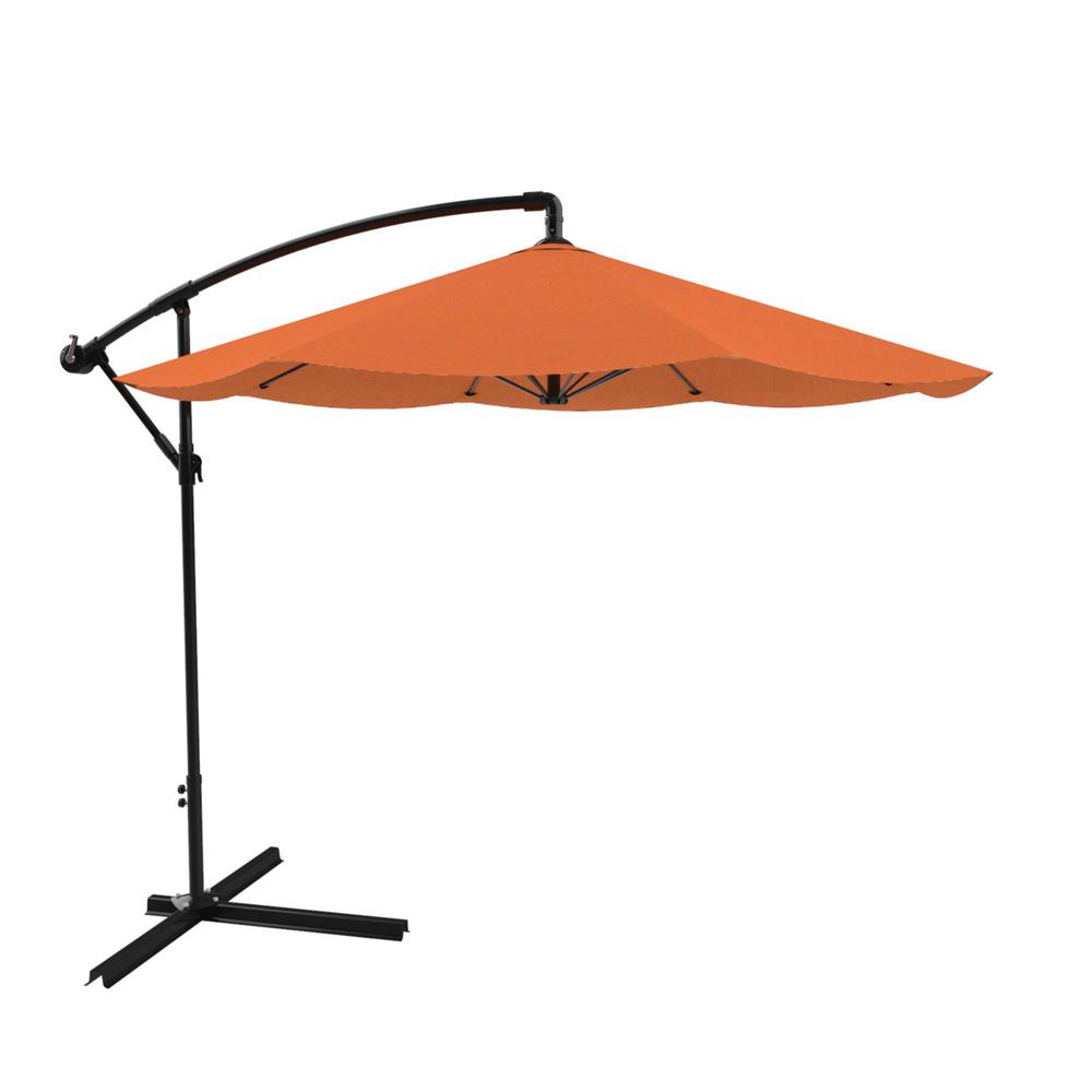 Pure Garden 10 Ft Hanging Cantilever Patio Umbrella In Orange Hw1500087 The Home Depot