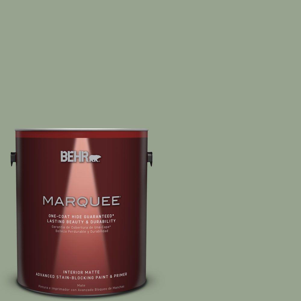 BEHR MARQUEE 1 gal. #N390-4 Bitter Sage One-Coat Hide Matte ...