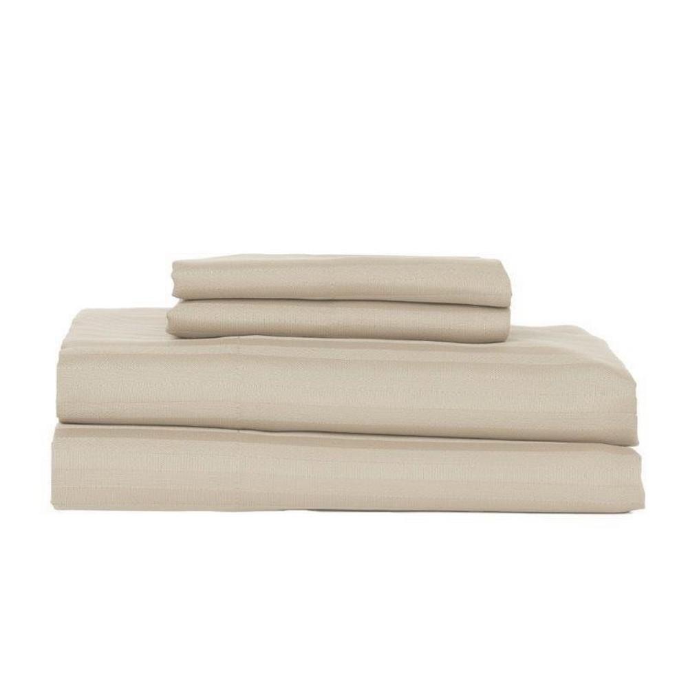 PERTHSHIRE 4-Piece Ash Striped 320 Thread Count Cotton King Sheet Set, Grey was $140.39 now $56.15 (60.0% off)