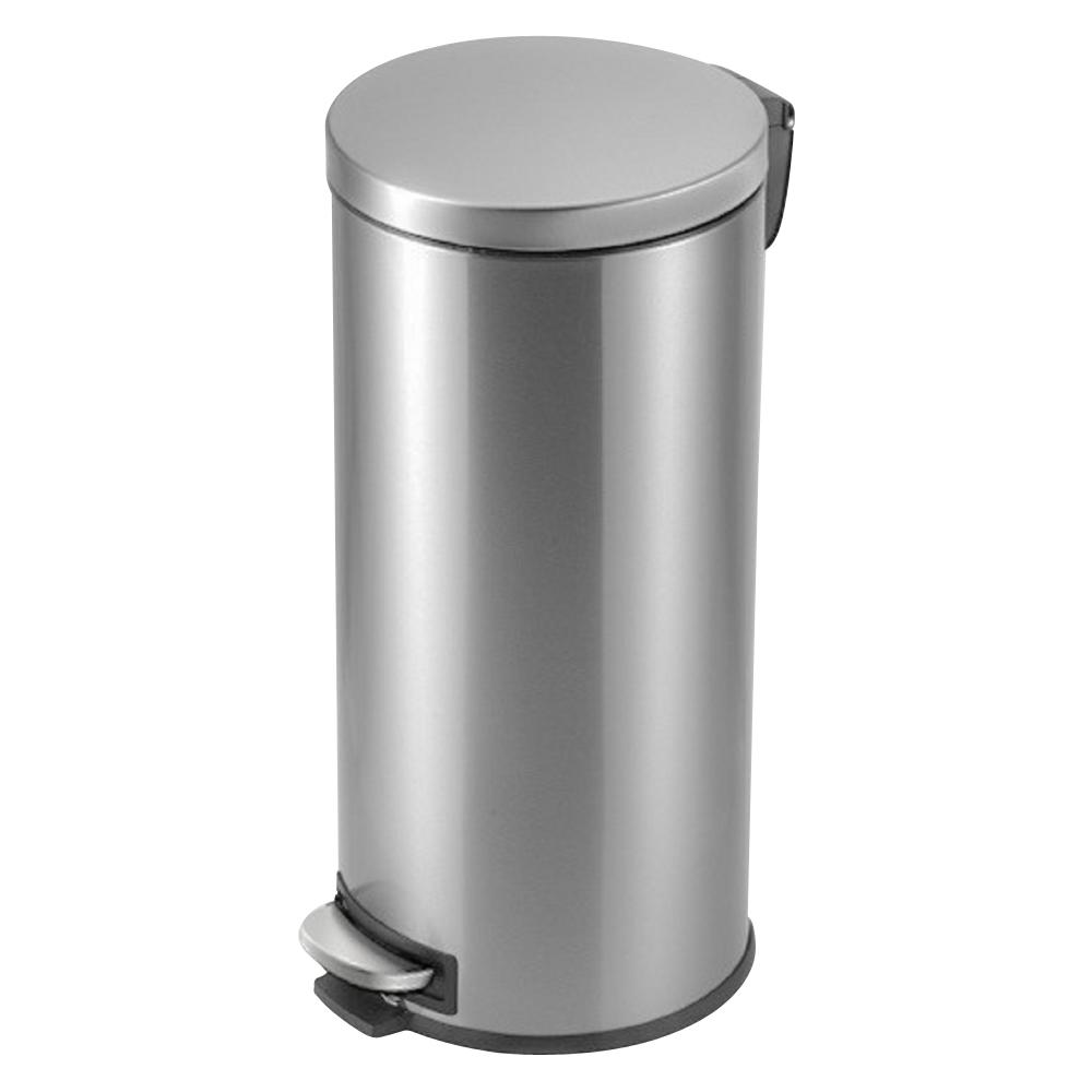 StyleWell 8 Gal. Stainless Steel Round Step On Trashcan, Silver metallic