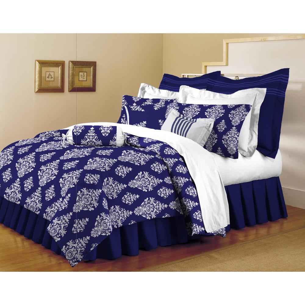 Home Dynamix Classic 5 Piece Indigo Queen Comforter Set F Q Mill