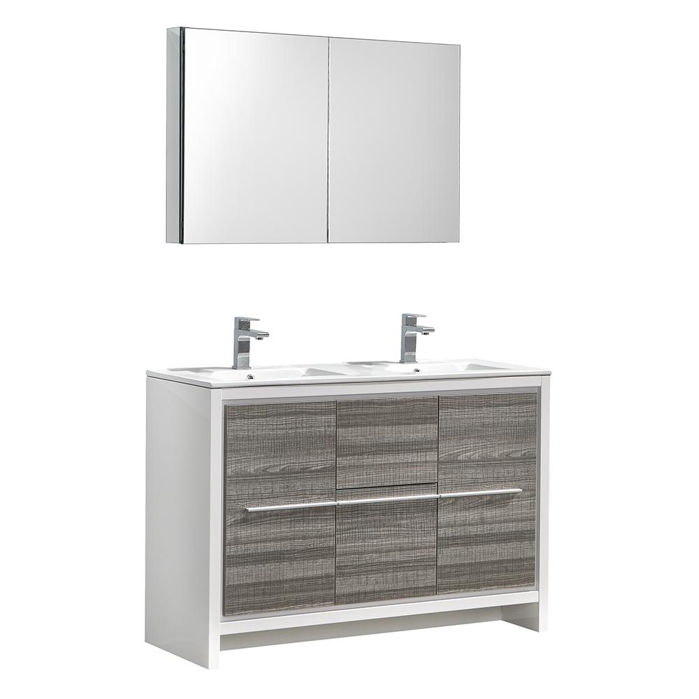 Fresca Allier Rio 48 In Modern Bathroom Vanity Ash Gray With Fresca Allier Rio 48 In Modern Bathroom Vanity Ash Gray With Double Ceramic