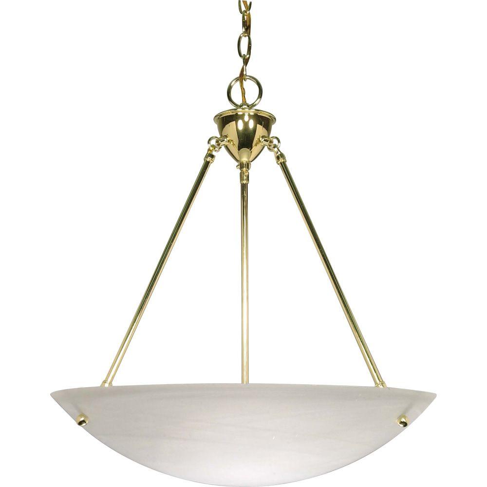 Glomar Glamor 3Light Polished Brass PendantHD372 The Home Depot