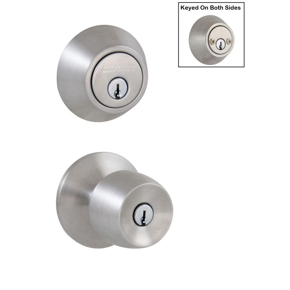 Defiant Brandywine Stainless Steel Entry Knob And Double Cylinder Deadbolt Combo Pack B86l2b The Home Depot