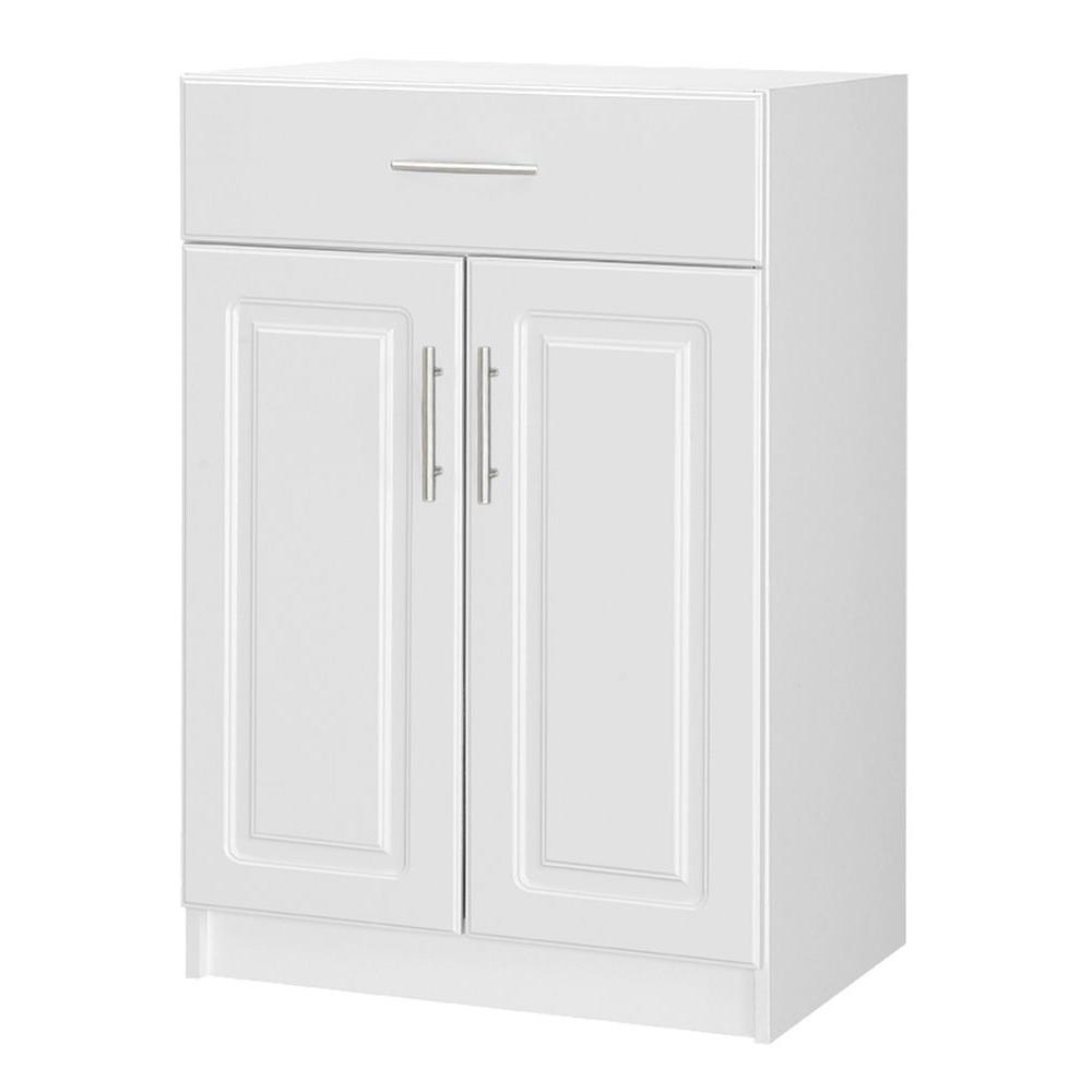 Hampton Bay Select 18.62 in. D x 23.98 in. W x 35.98 in. H White 2-Door Base Cabinet Wood Closet System with Drawer was $159.99 now $87.99 (45.0% off)