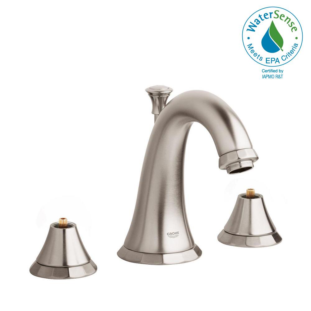 GROHE Atrio 8 in. Widespread 2Handle 1.2 GPM Bathroom Faucet in Brushed Nickel Infinity