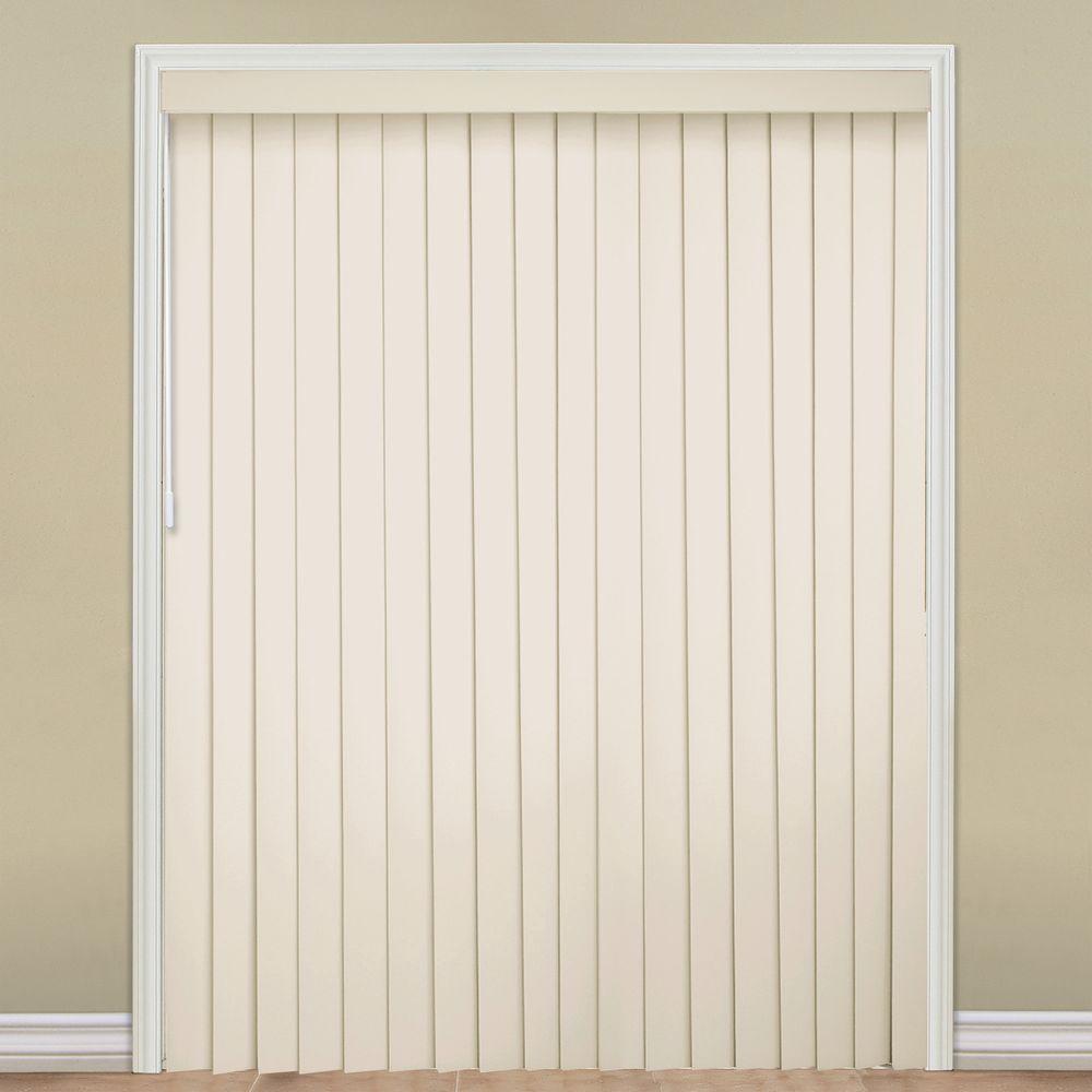 Hampton Bay 3.5 in. W x 84 in. L Smooth Ivory 3.5 Vertical Blind/Louver