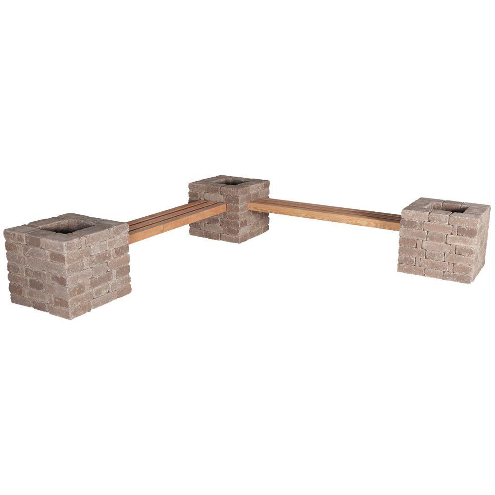 Concrete Bench Outdoor Living Kits Hardscapes The Home Depot