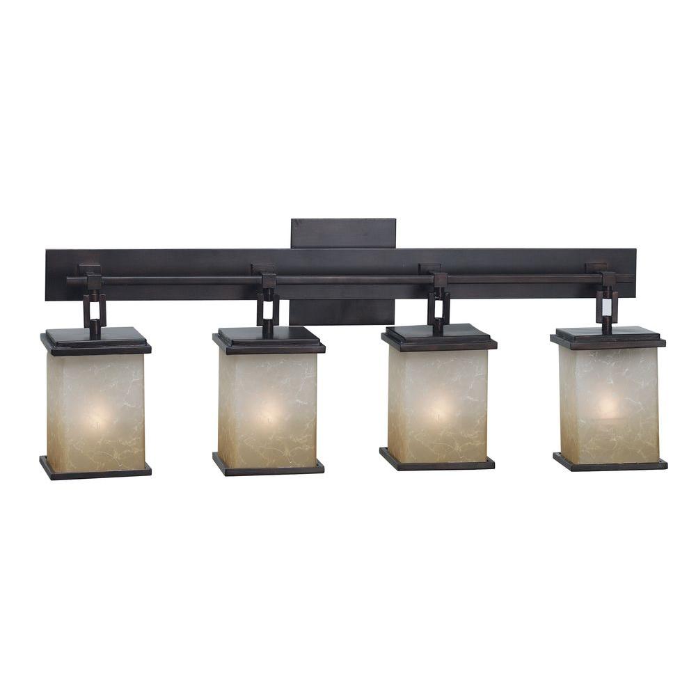 Kenroy Home Plateau 4Light OilRubbed Bronze Vanity Light03375  The Home Depot