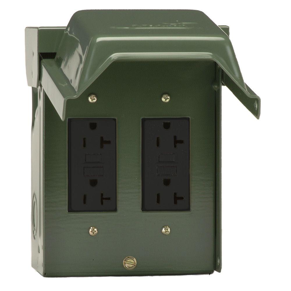 GE 2 20 Amp Backyard Outlet With GFCI Receptacles U012010GRP The Home 