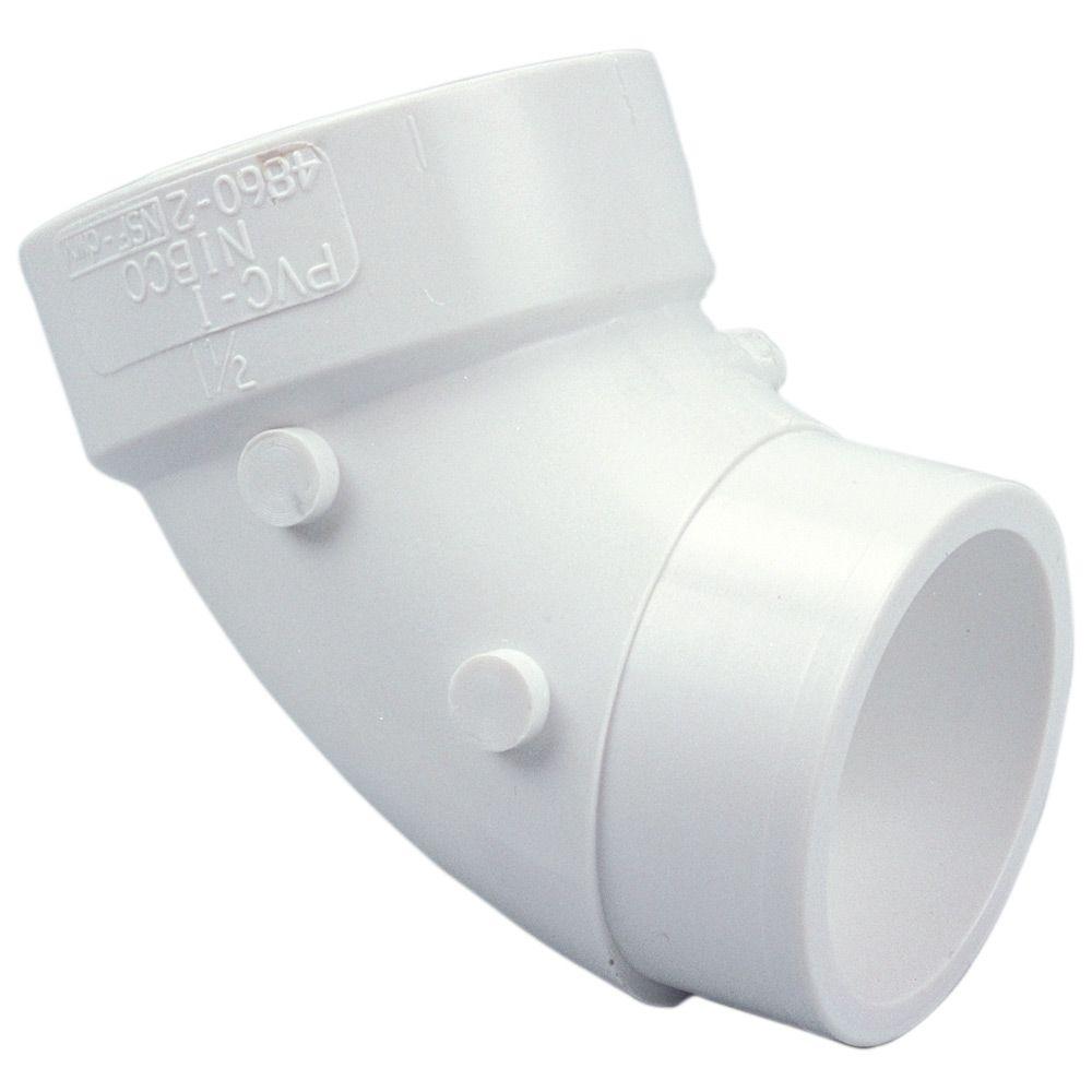 2 in PVC DWV 90 Degree Spigot x Hub Street Elbow 