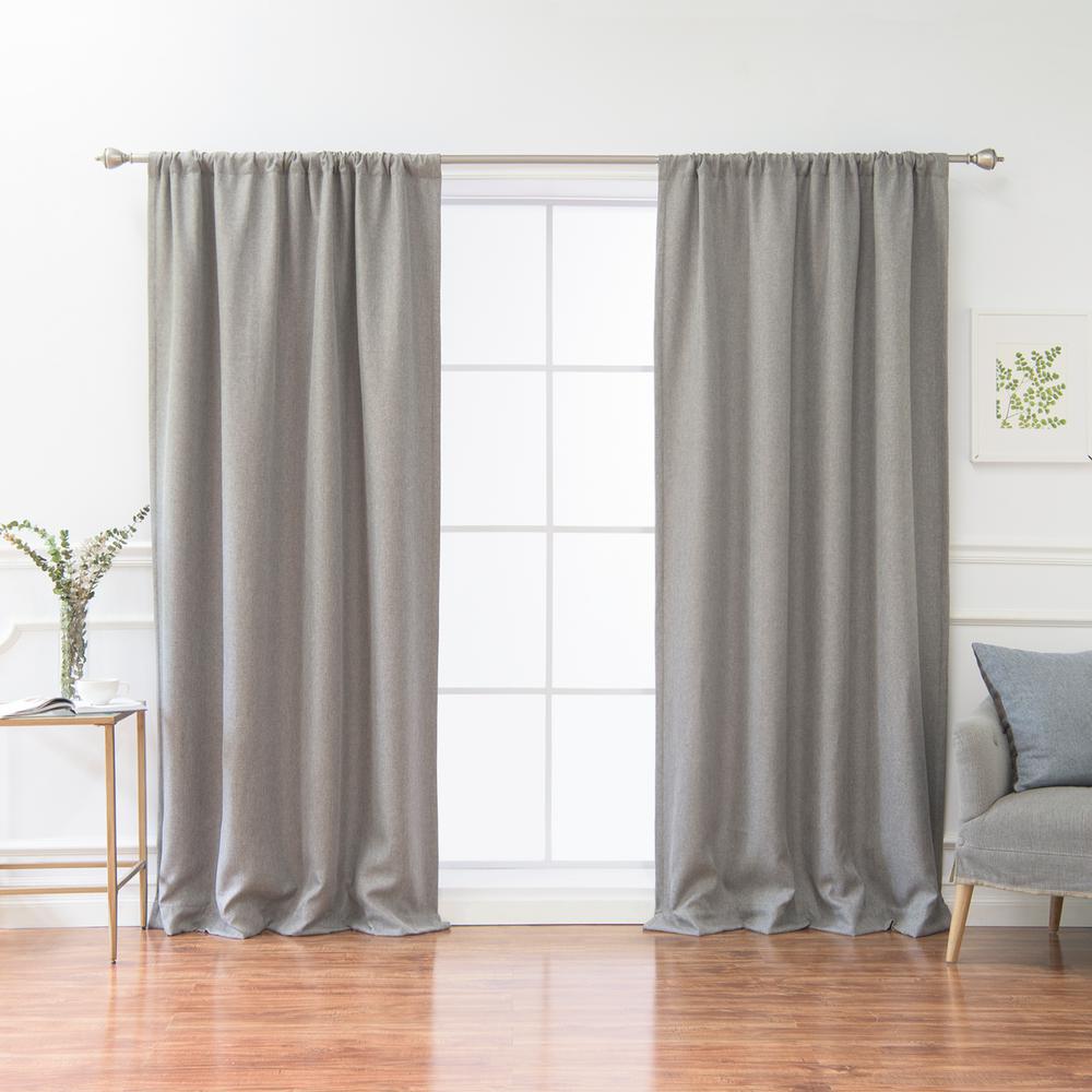 Best Home Fashion 84 in. L Polyester Faux Linen Room Darkening Curtains