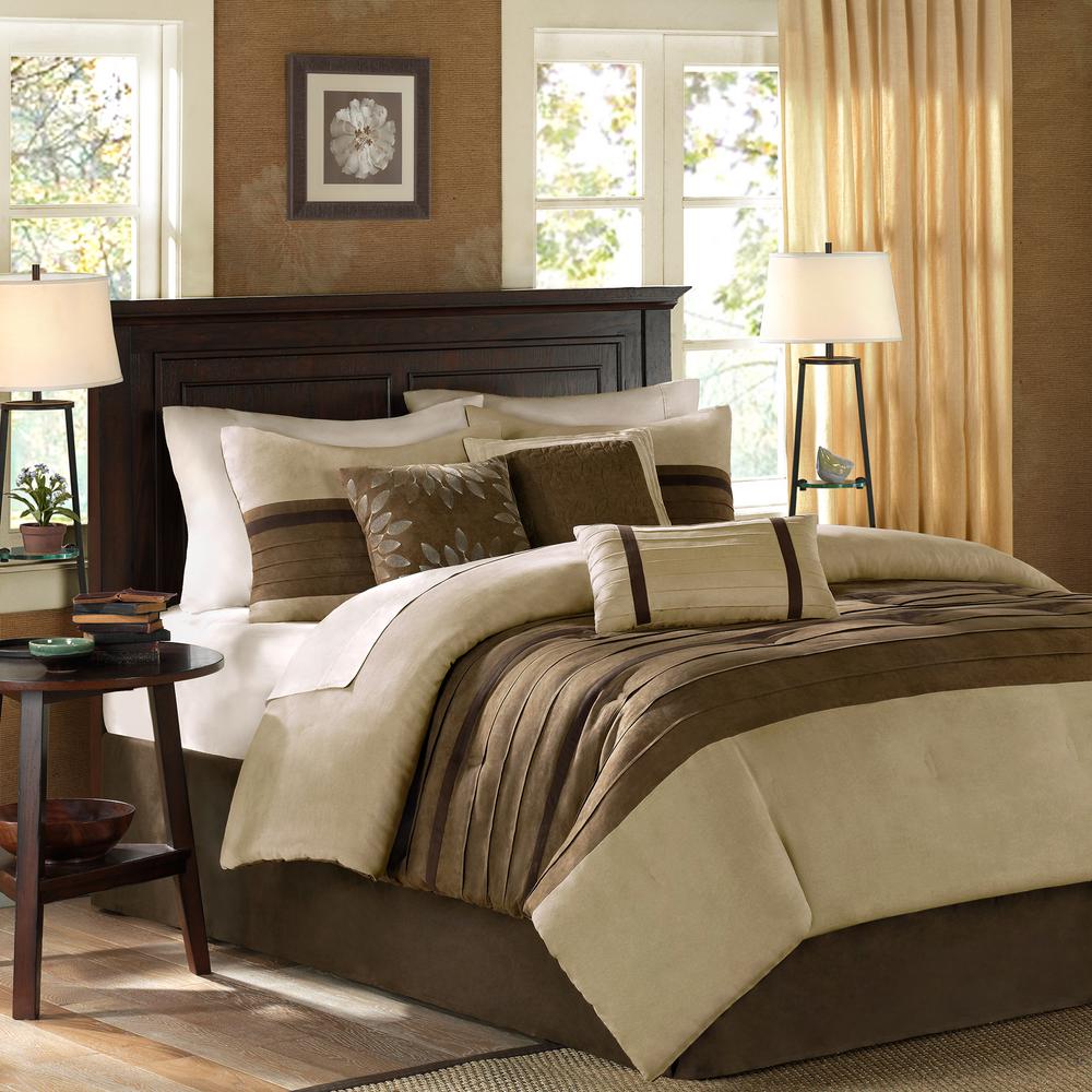 Madison Park Teagan 7 Piece Natural California King Comforter Set