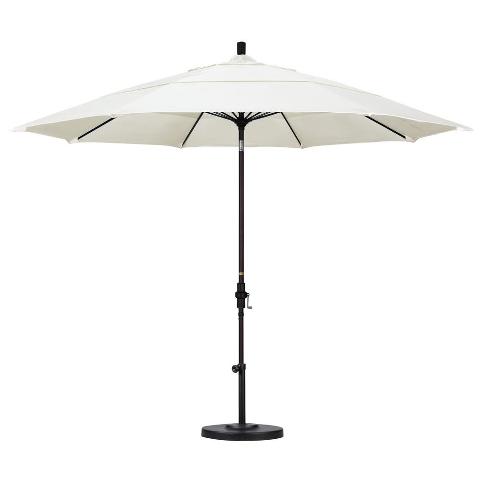 California Umbrella 11 ft. Fiberglass Collar Tilt Double Vented Patio ...