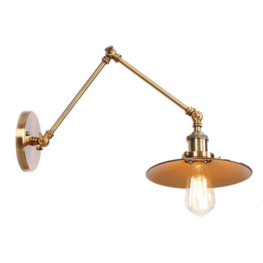 Vintage Wall Lamp Gold Sconce Arm Adjustment Swing