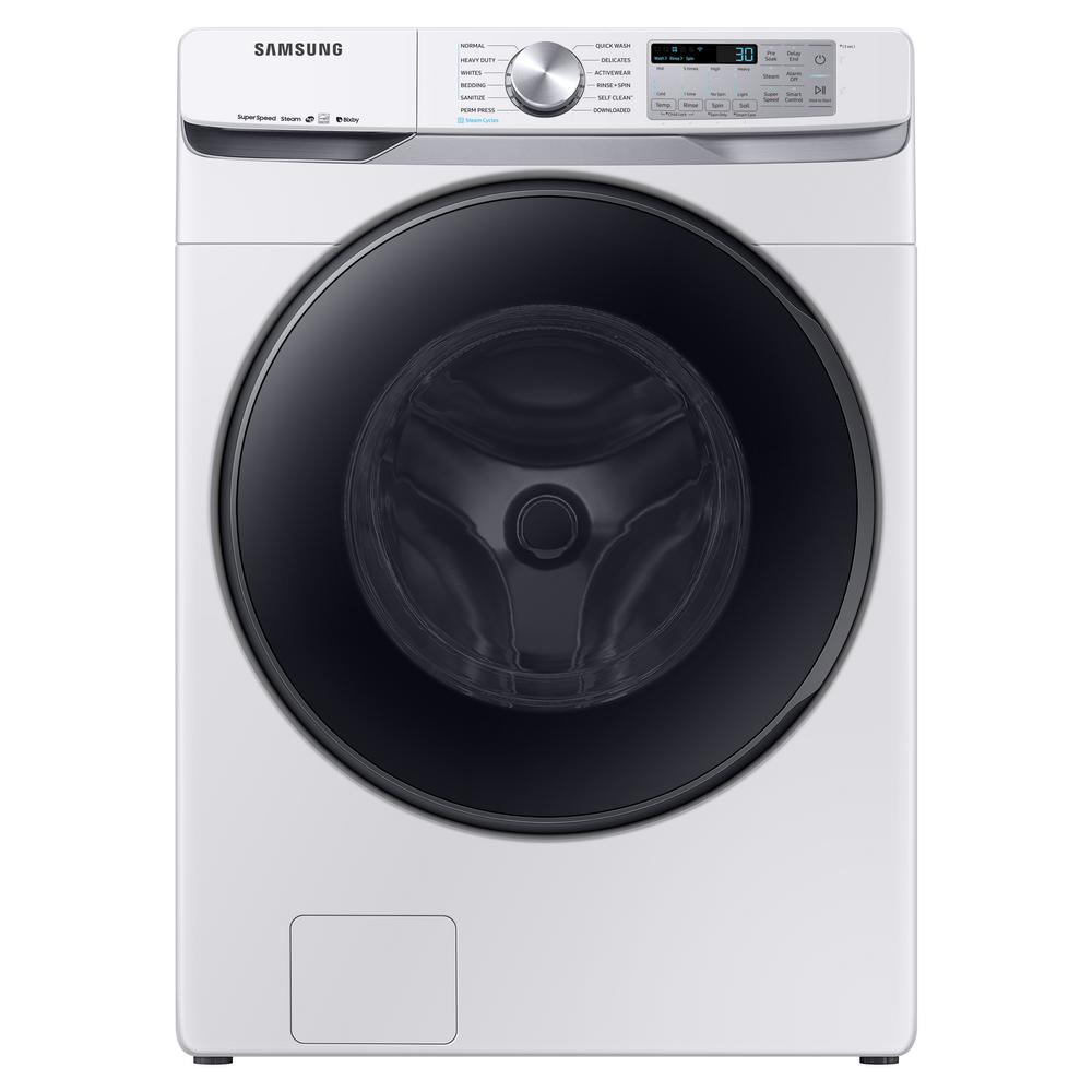 Samsung 5 0 Cu Ft High Efficiency Front Load Washer With Steam And Addwash Door In White Energy Star Wf50k7500aw The Home Depot