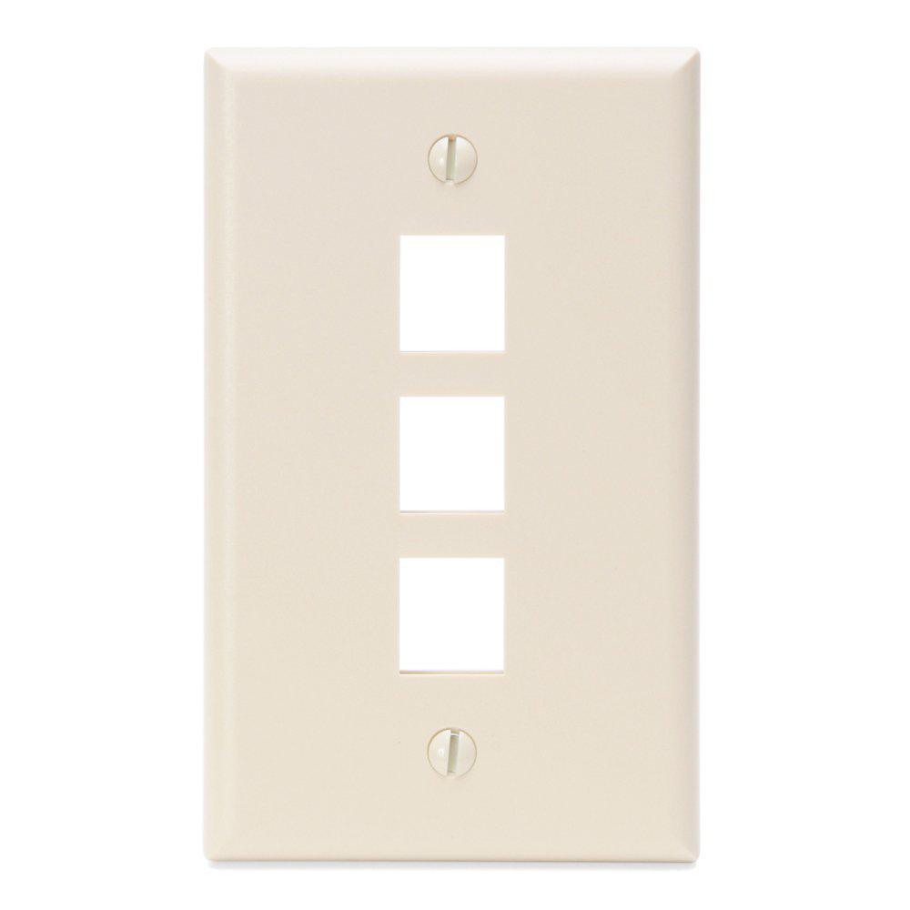 Leviton Almond 1Gang Audio/Video Wall Plate (1Pack)410803TP The
