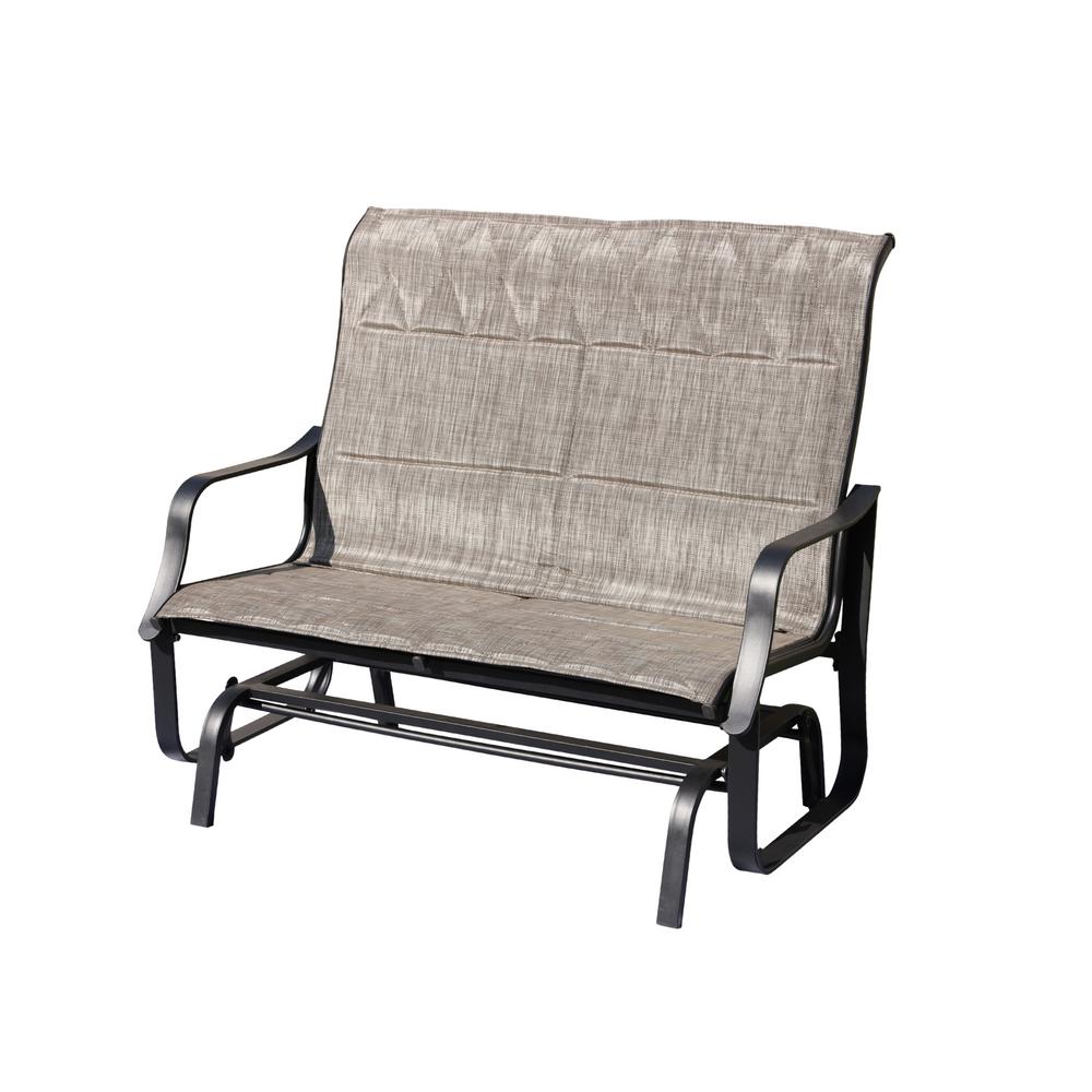 Patio Festival 48 In 2 Person Gray Sling Outdoor Glider Pf19118 G The Home Depot