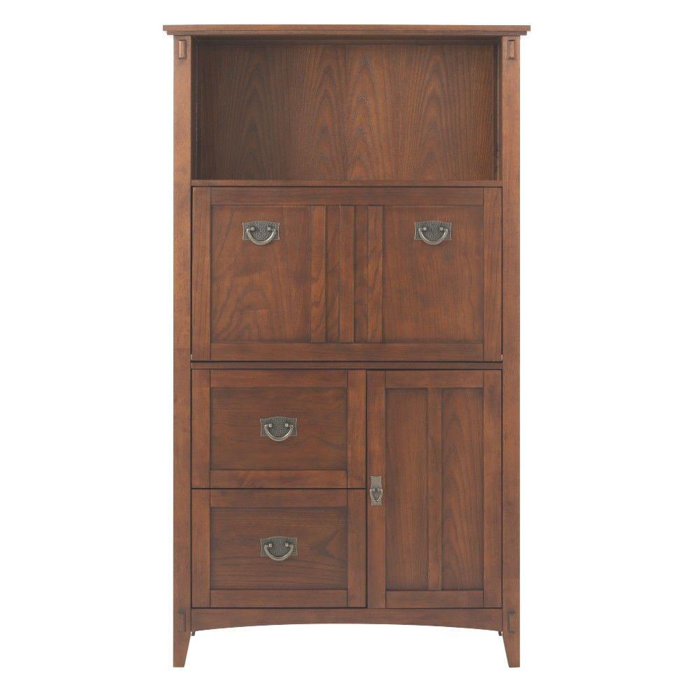 Home Decorators Collection Desks Office Furniture The Artisan Dark Oak Secretary Desk With Storage