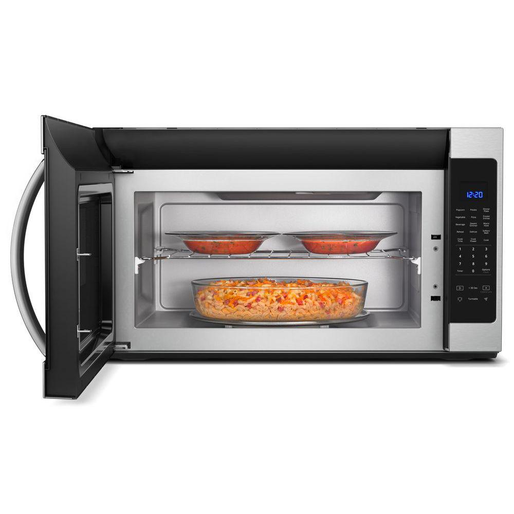 Whirlpool 2 1 Cu Ft Over The Range Microwave In Fingerprint So Sku 1002596290 7 Whirlpool 2 1 Cu Ft Over The Range Microwave In Fingerprint Resistant Stainless Steel With