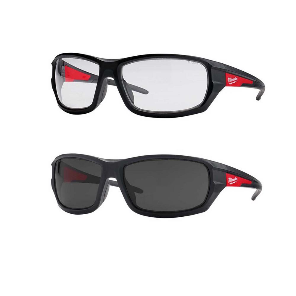 Milwaukee Performance Safety Glasses with Clear / Tinted Lenses (2Pack