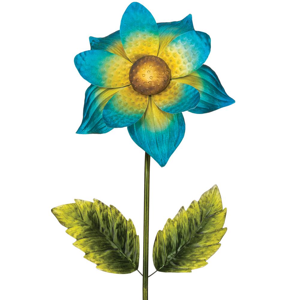 Garden Stake Center Outdoors The Home Depot Giant Flower Stake Blue