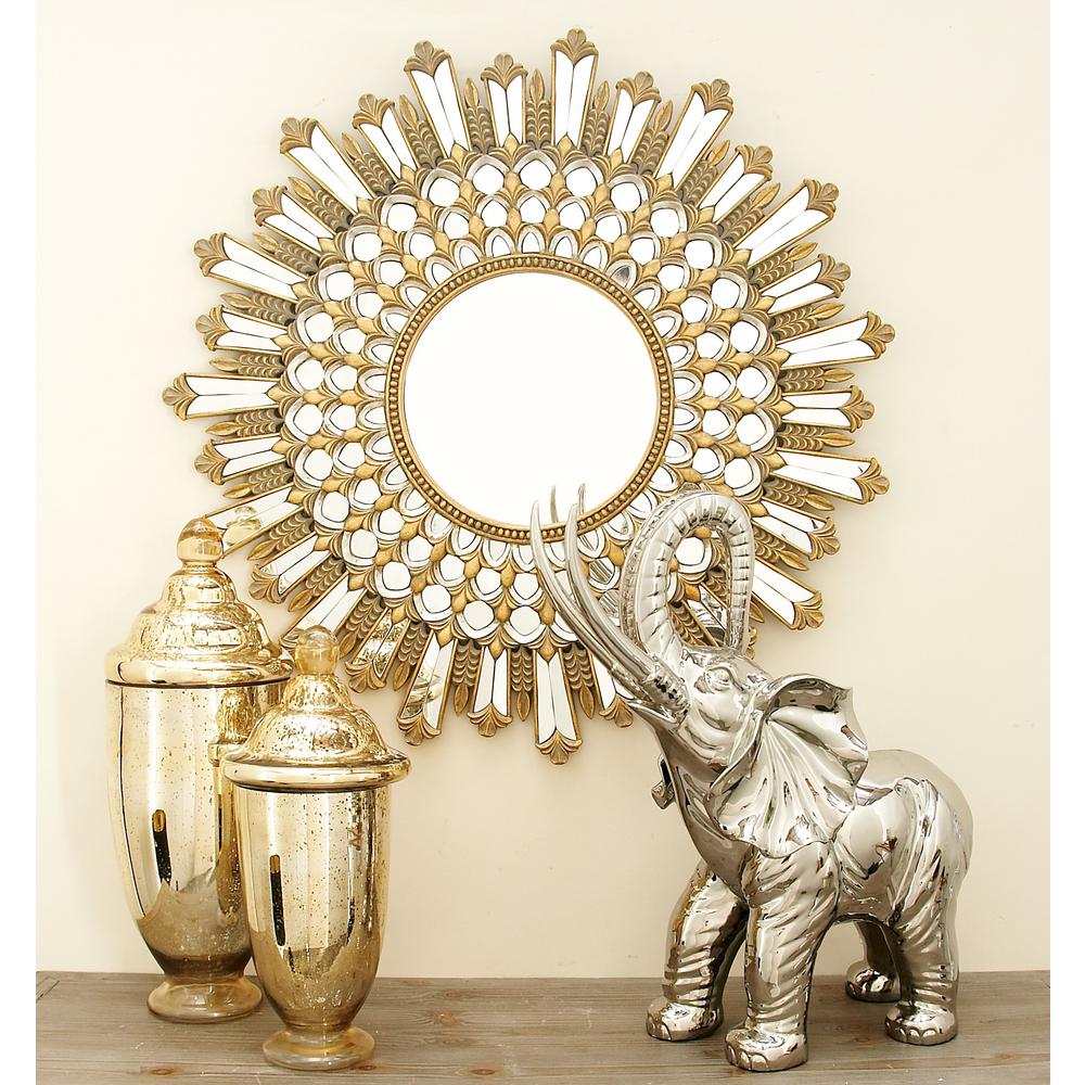 Litton Lane 32 In Contemporary Art Deco Inspired Sunburst Wall Contemporary Art Deco Inspired Sunburst Wall Mirror