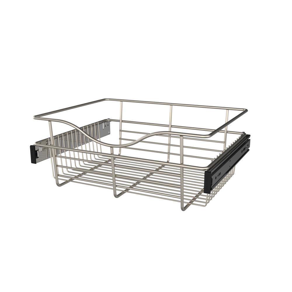 Rev A Shelf 18 In X 7 In Satin Nickel Closet Pull Out Basket Cb