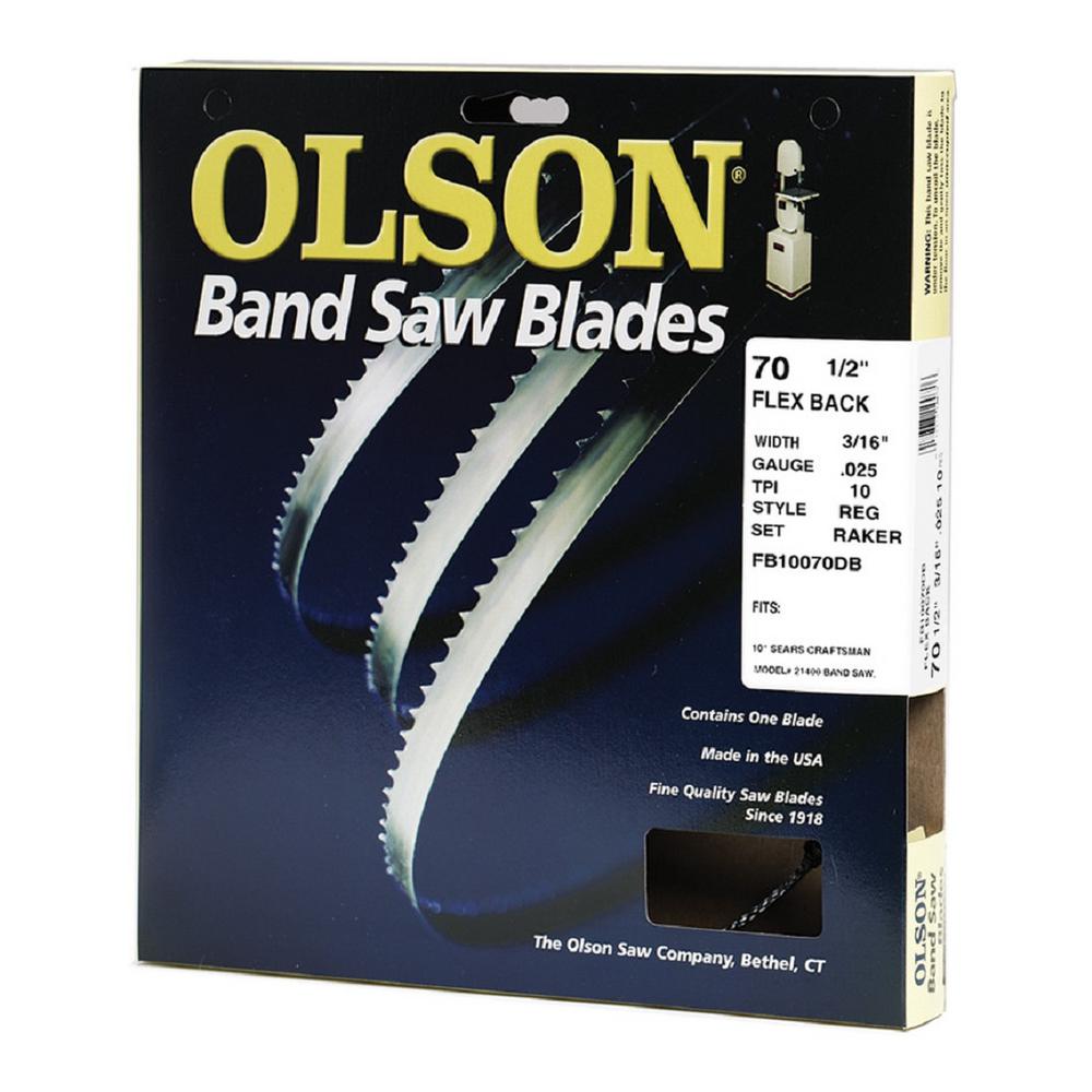 Olson Saw 701/2 in. L x 3/16 in. with 10 TPI High Carbon Steel with Hardened Edges Band Saw