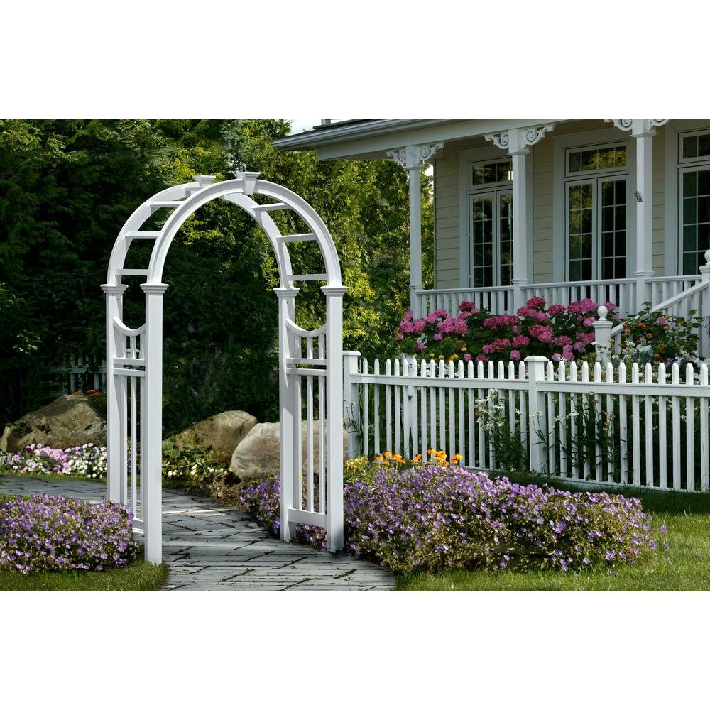 New England Arbors The Vienna 42 in. x 86 in. Vinyl Arbor ...