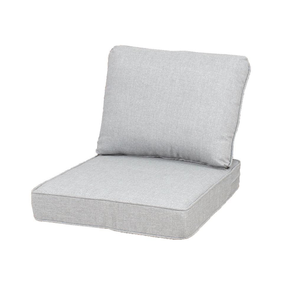 Hampton Bay Outdoor Cushions Patio Furniture The Home Depot 23 25 X 27 Outdoor Lounge Chair Cushion In Standard Gray