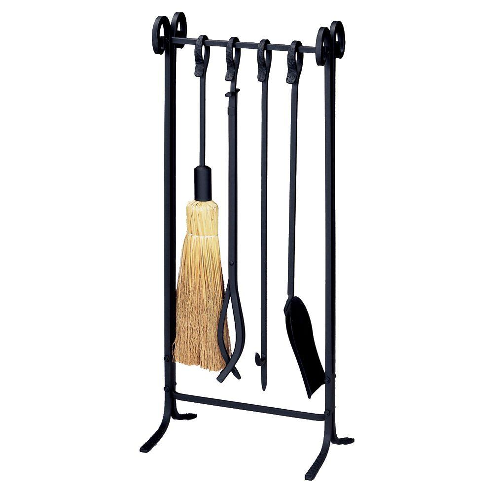 Visit The Home Depot to buy UniFlame Incline 5 pc. Black Heavy Weight Fireplace Tool Set F-1111