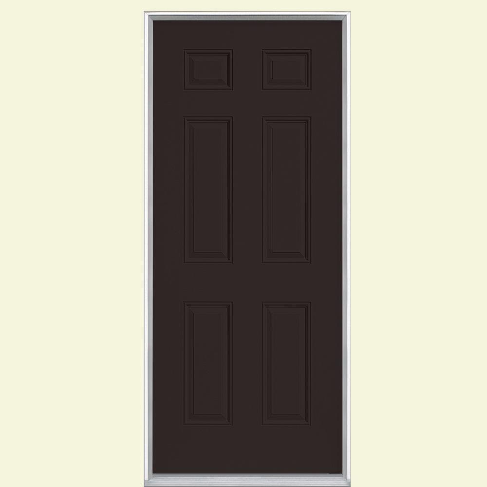 Masonite 36 in. x 80 in. 6-Panel Willow Wood Right-Hand ...